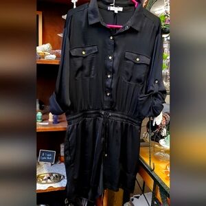 Black Satin Jennifer Lopez romper